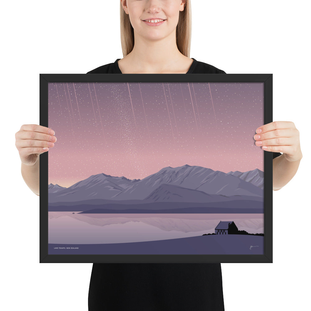 Lake Tekapo Night Sky, New Zealand Art Print