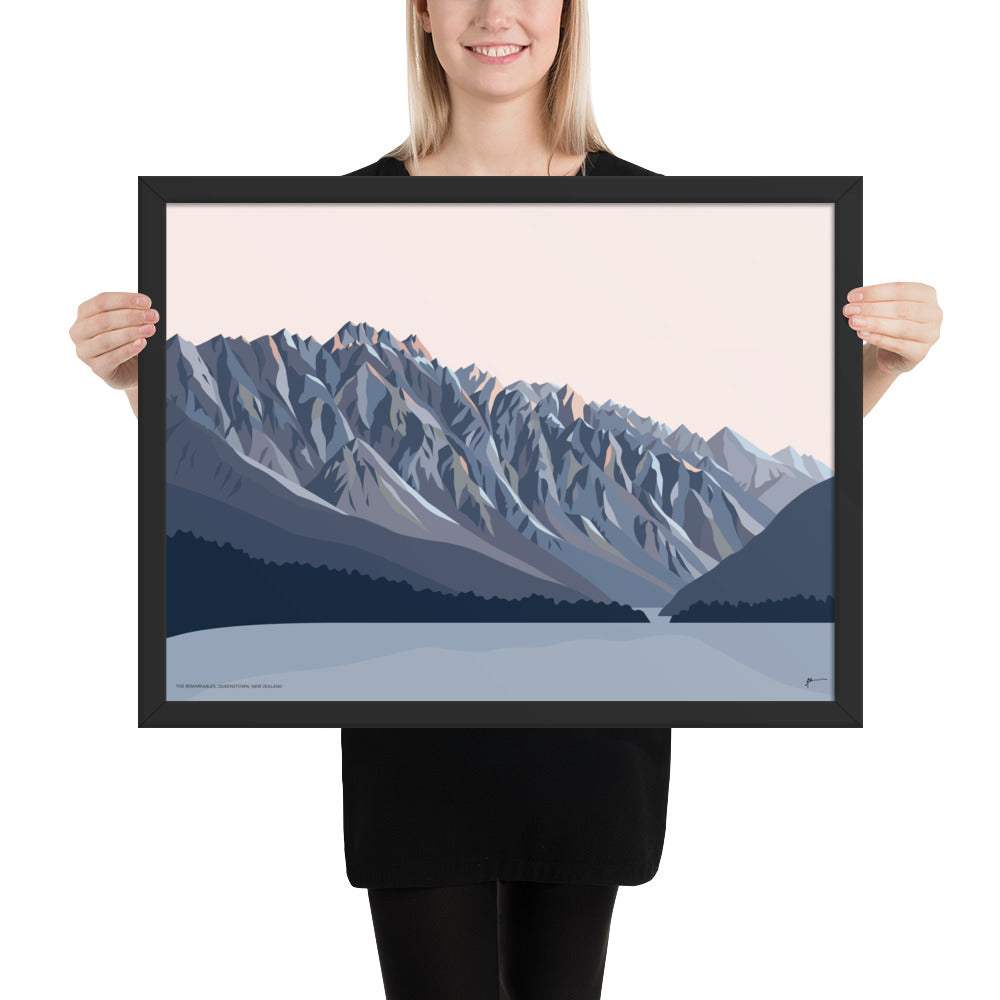 Remarkables Mountains Twilight, Queenstown, New Zealand Art Print