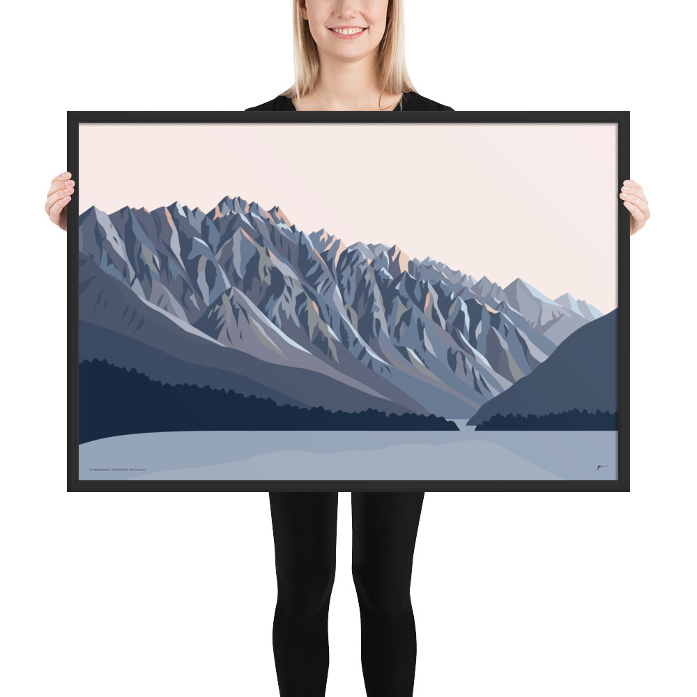 Remarkables Mountains Twilight, Queenstown, New Zealand Art Print