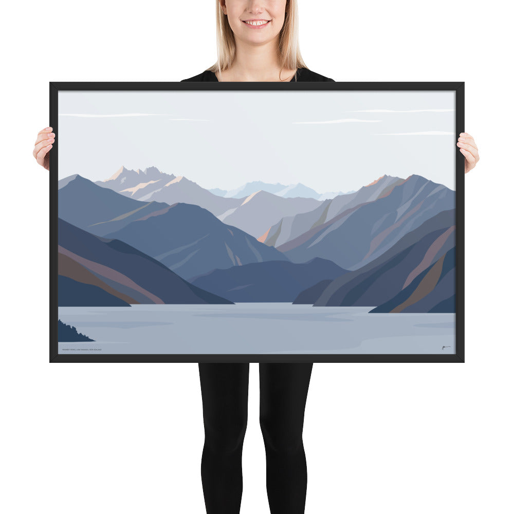 Minaret Peaks, Lake Wānaka, New Zealand Mountain Art Print