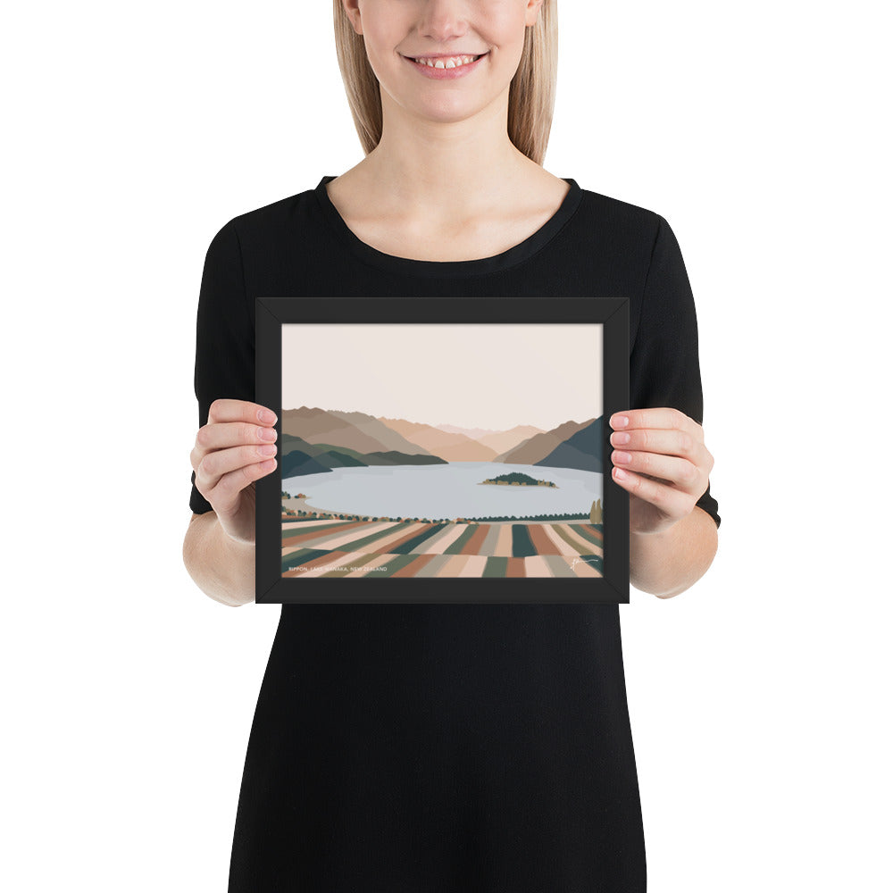 Rippon Vineyard, Lake Wanaka, New Zealand. Contemporary Mountain Landscape Art Print