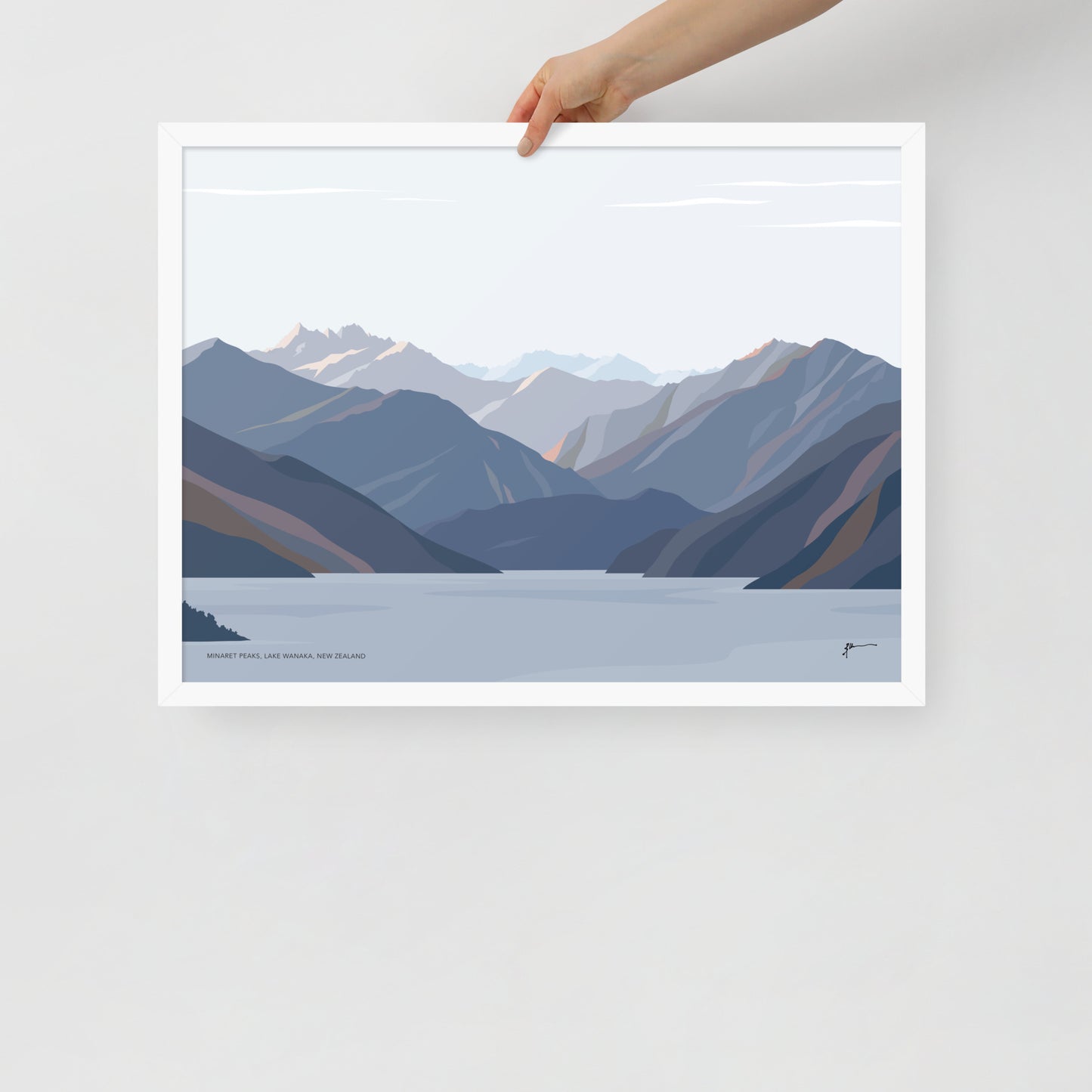 Minaret Peaks, Lake Wānaka, New Zealand Mountain Art Print