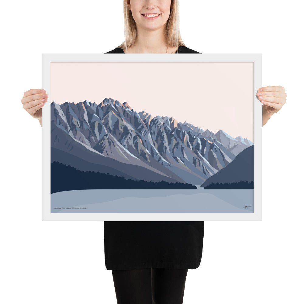 Remarkables Mountains Twilight, Queenstown, New Zealand Art Print