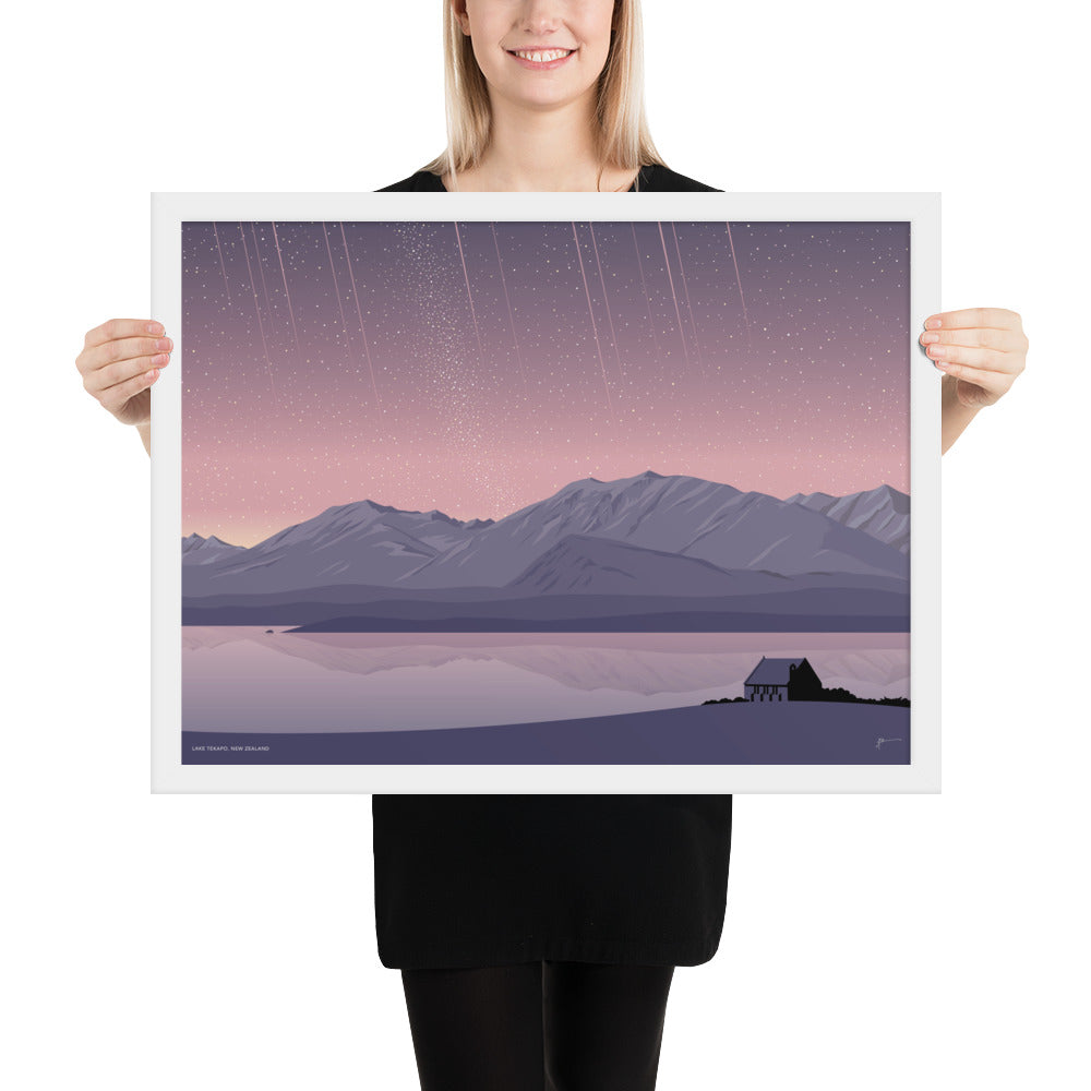 Lake Tekapo Night Sky, New Zealand Art Print