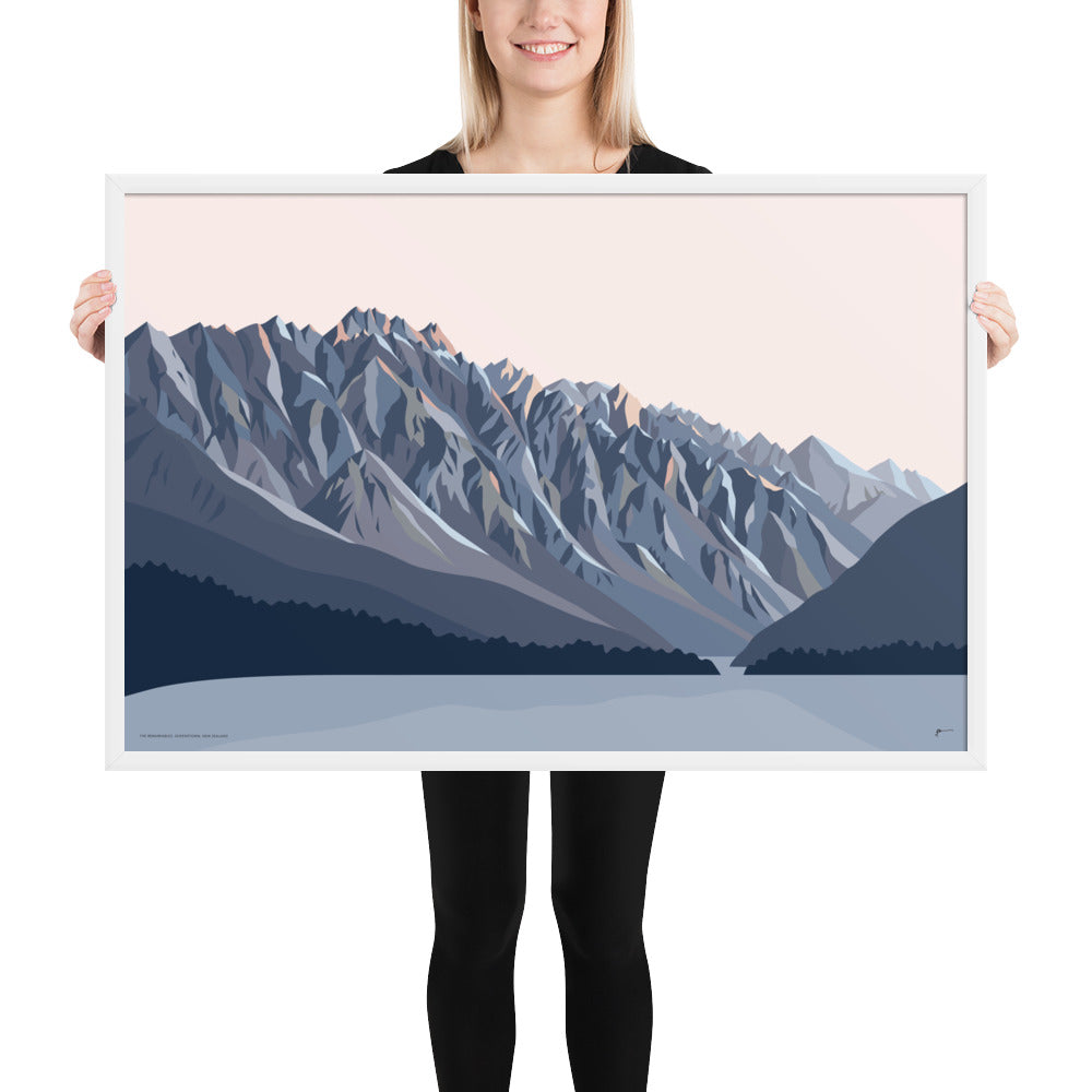 Remarkables Mountains Twilight, Queenstown, New Zealand Art Print