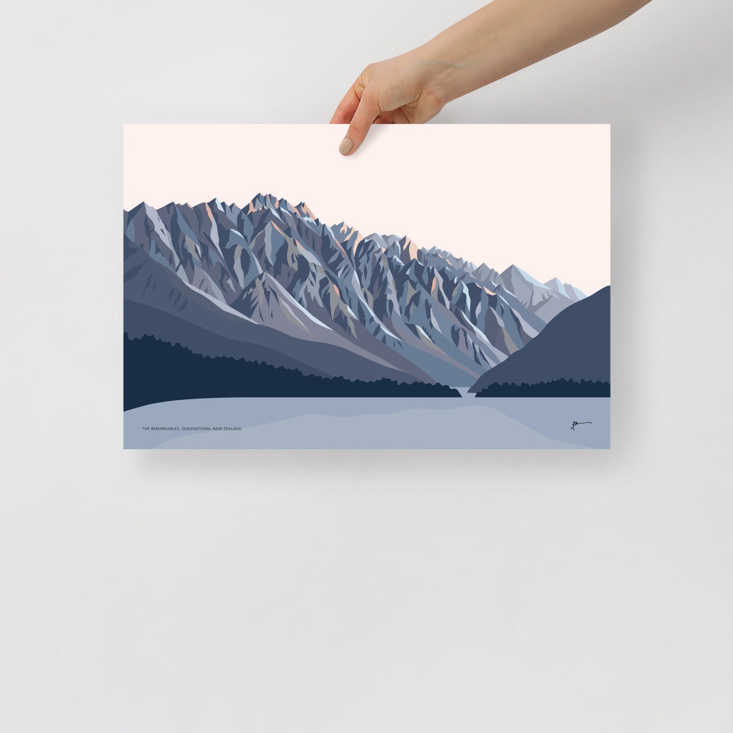 Remarkables Mountains Twilight, Queenstown, New Zealand Art Print