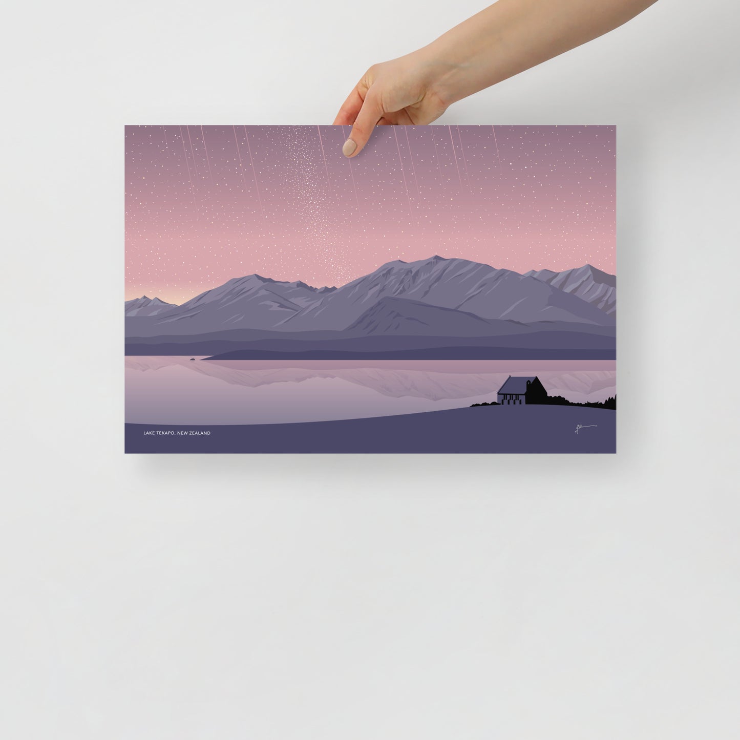 Lake Tekapo Night Sky, New Zealand Art Print