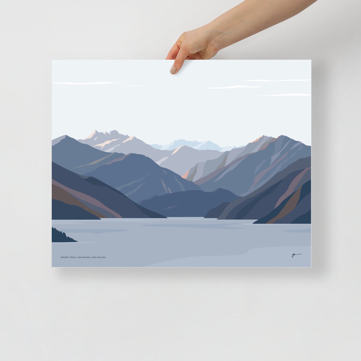 Minaret Peaks, Lake Wānaka, New Zealand Mountain Art Print