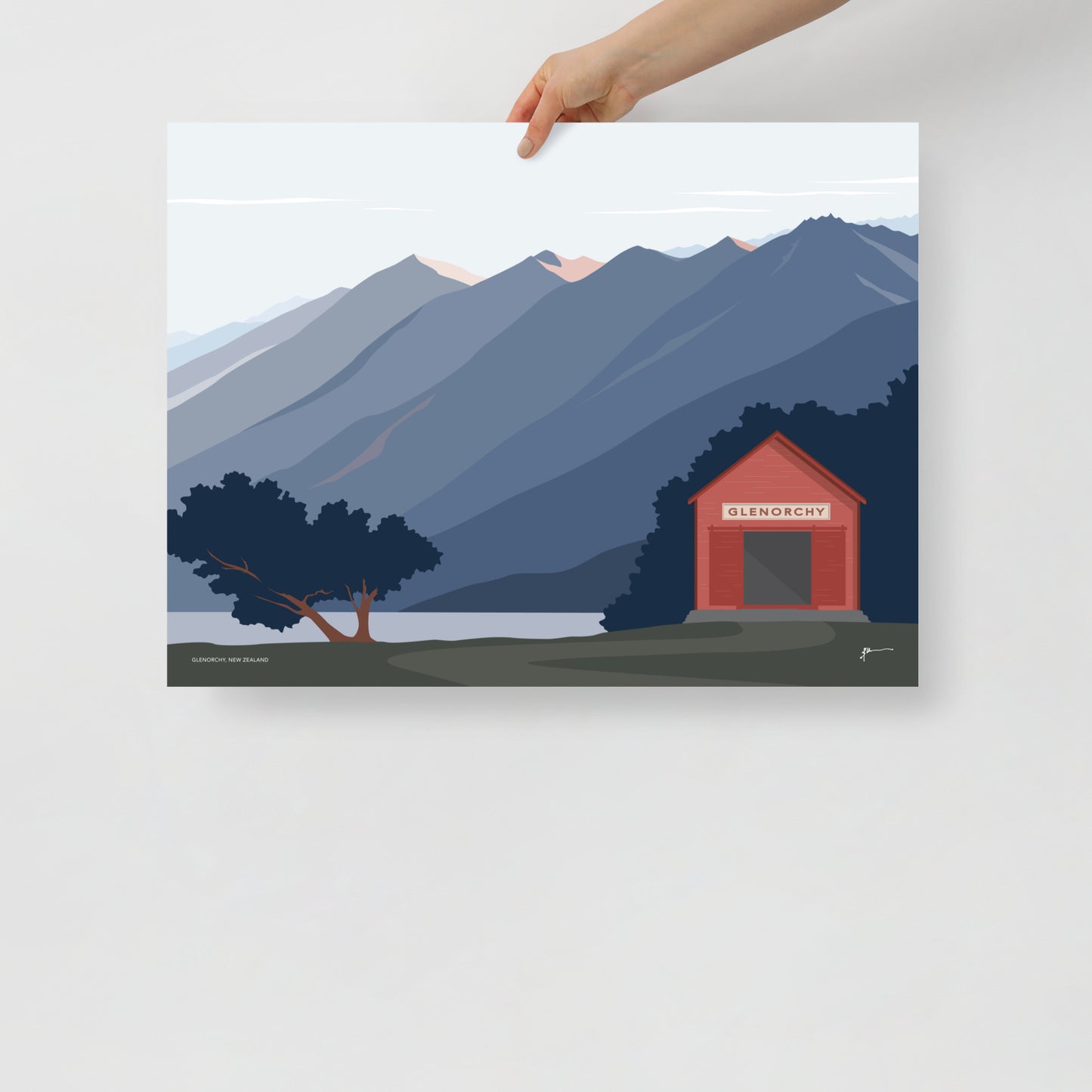 Glenorchy, Lake Wakatipu, New Zealand Mountain Art Print