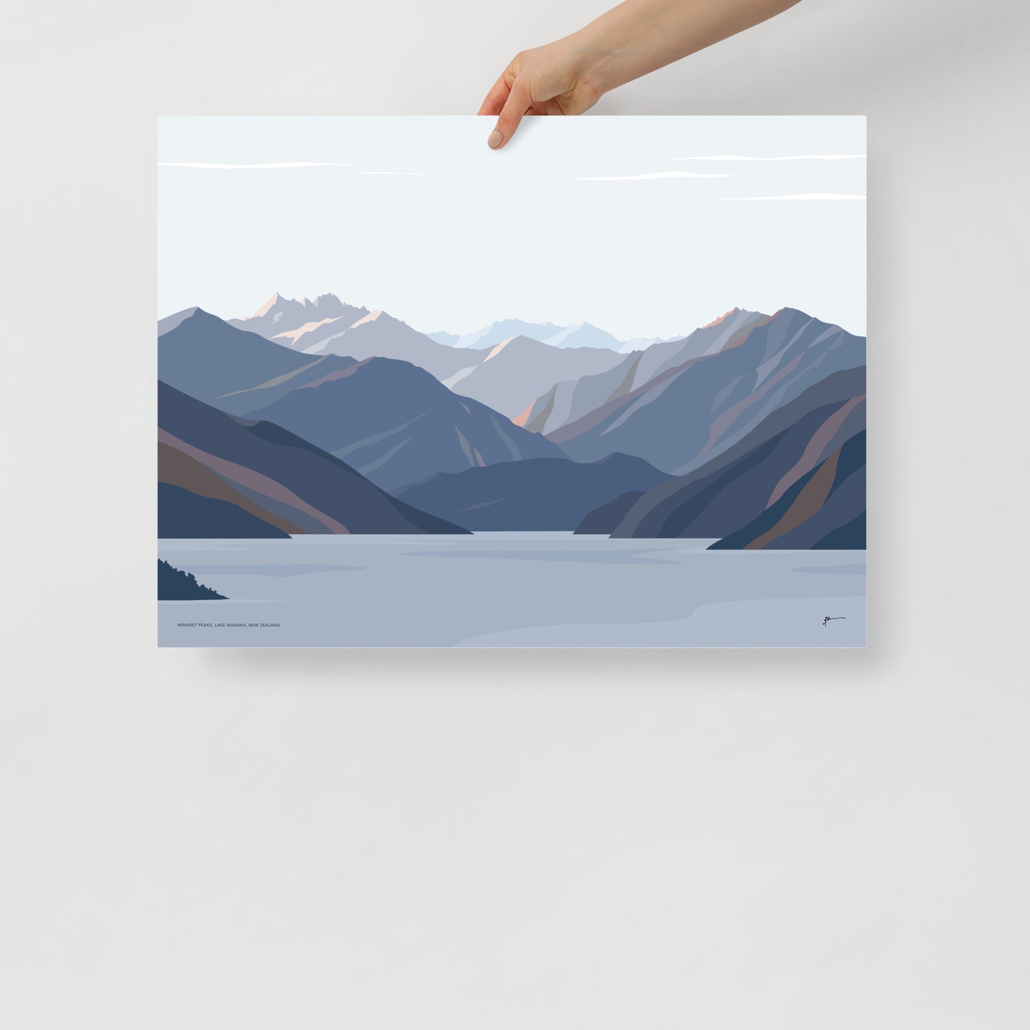 Minaret Peaks, Lake Wānaka, New Zealand Mountain Art Print