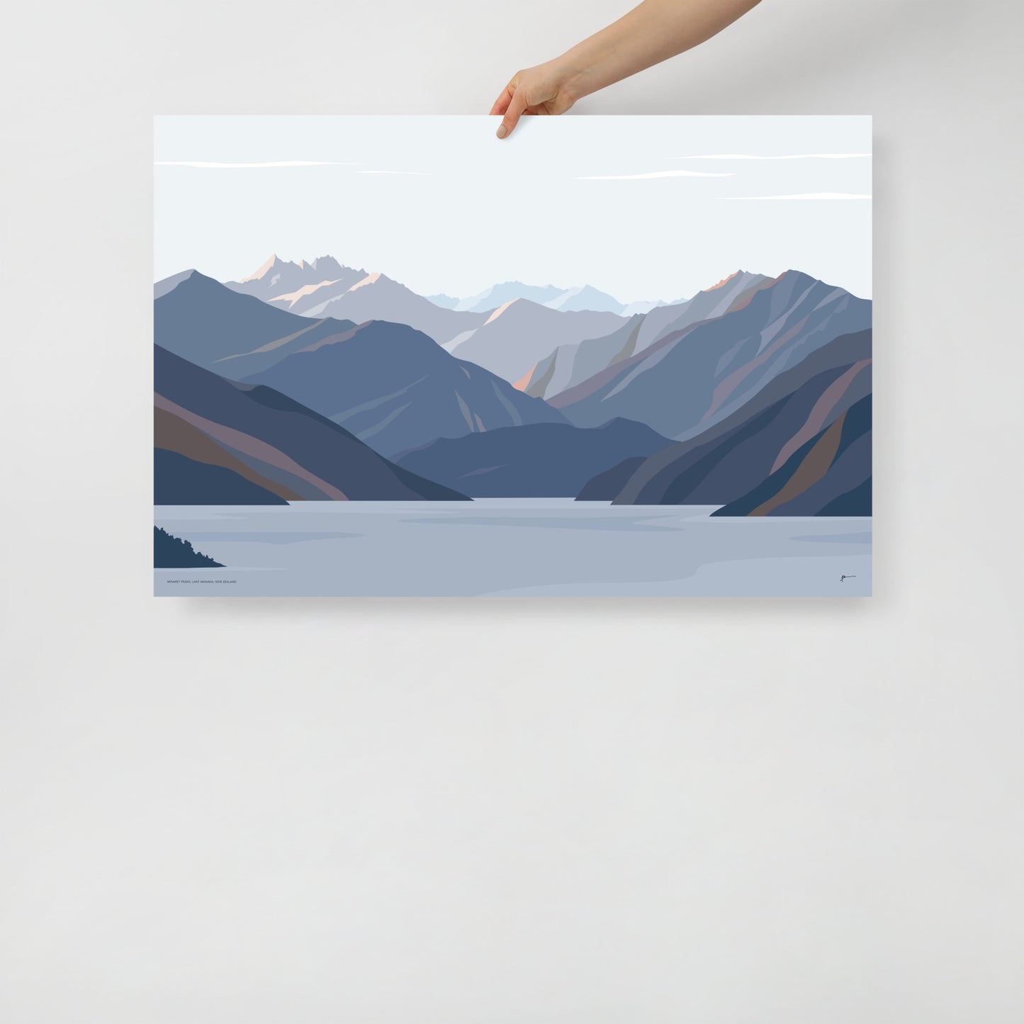 Minaret Peaks, Lake Wānaka, New Zealand Mountain Art Print