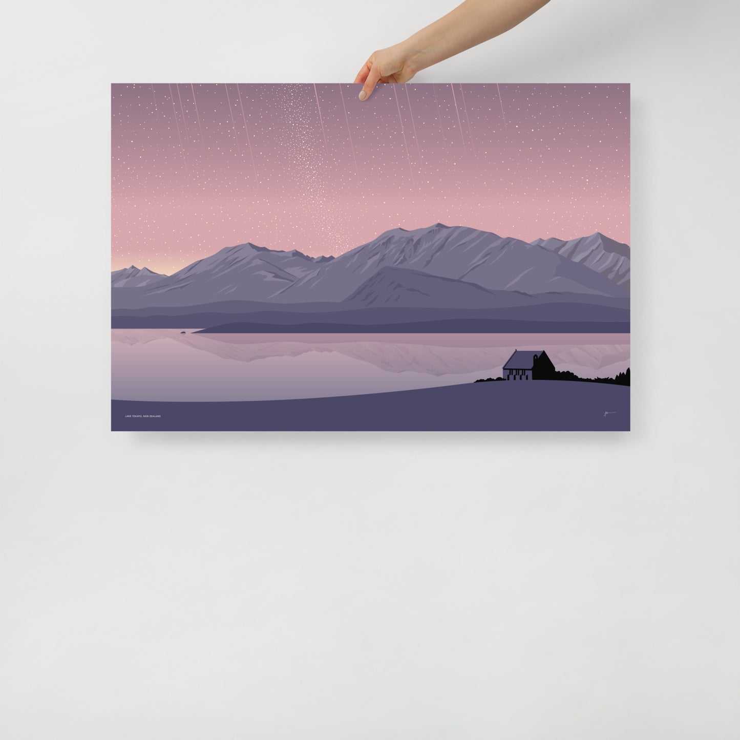 Lake Tekapo Night Sky, New Zealand Art Print