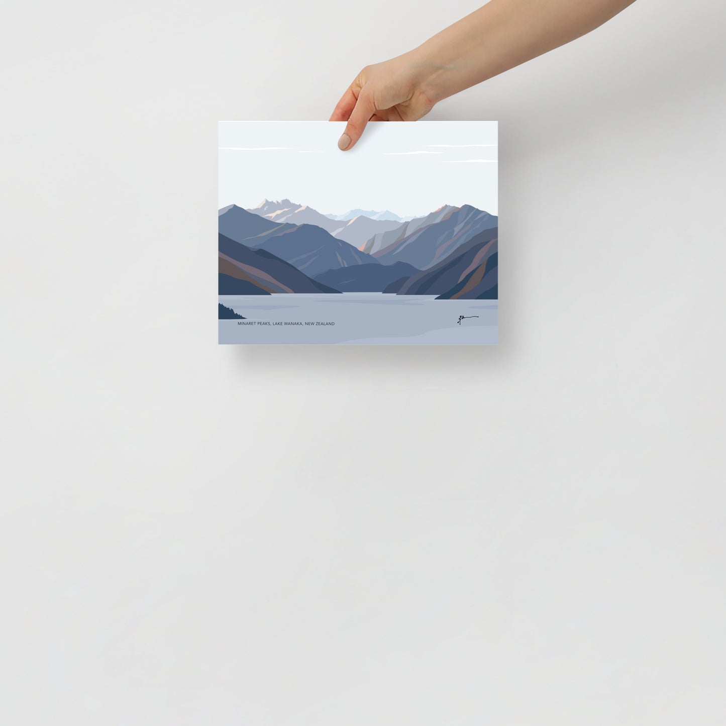 Minaret Peaks, Lake Wānaka, New Zealand Mountain Art Print