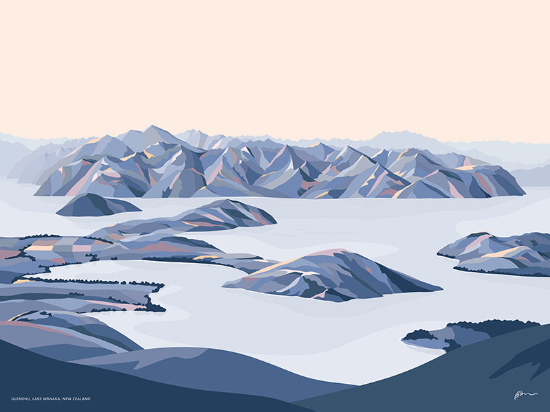 GLENDHU, LAKE WANAKA, NEW ZEALAND Art Print
