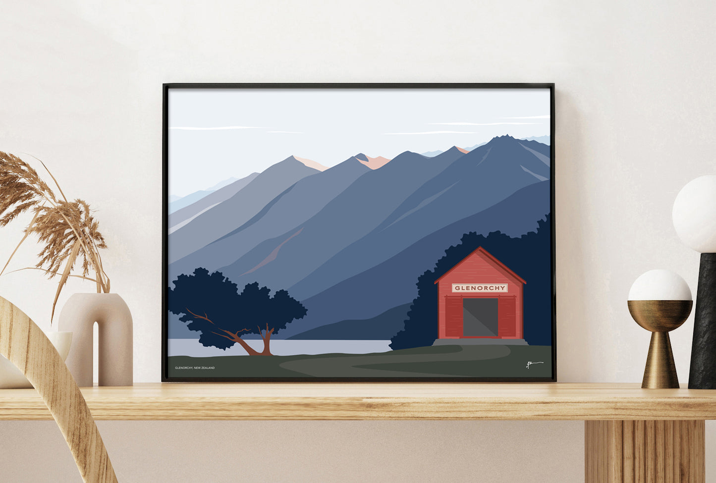 Glenorchy, Lake Wakatipu, New Zealand Mountain Art Print