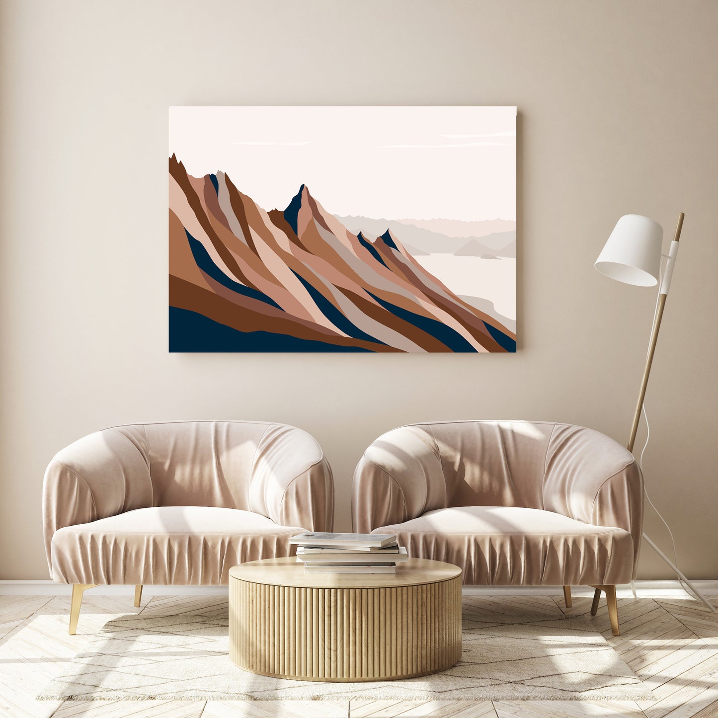 ISTHMUS PEAK ART PRINT, Lake Wanaka and Lake Hawea, New Zealand. Modern Mountain Art