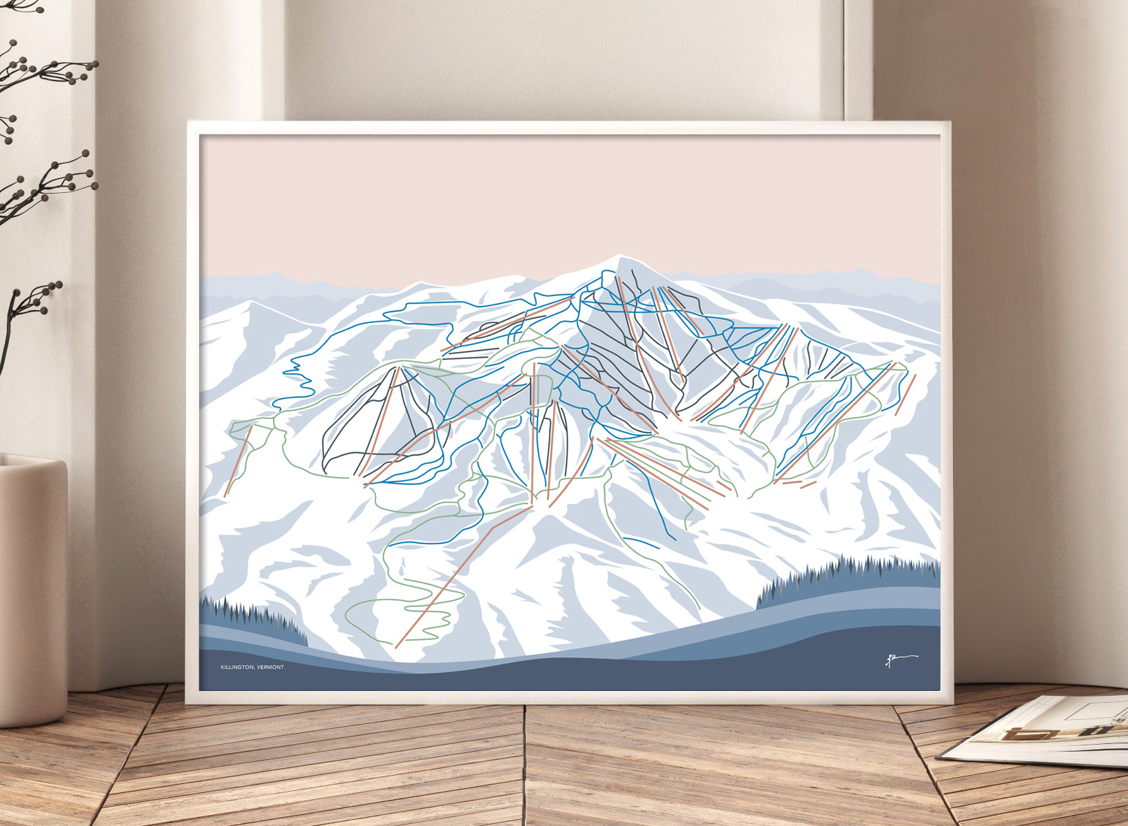 killington trail map art