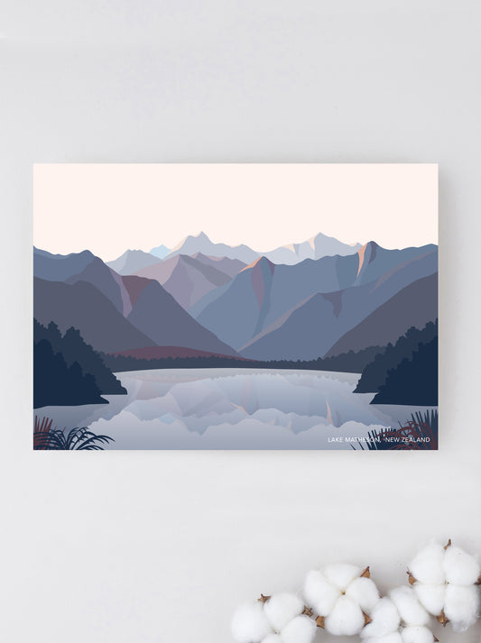 Lake Matheson NZ greeting card