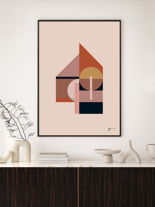 mid century architecture abstract art