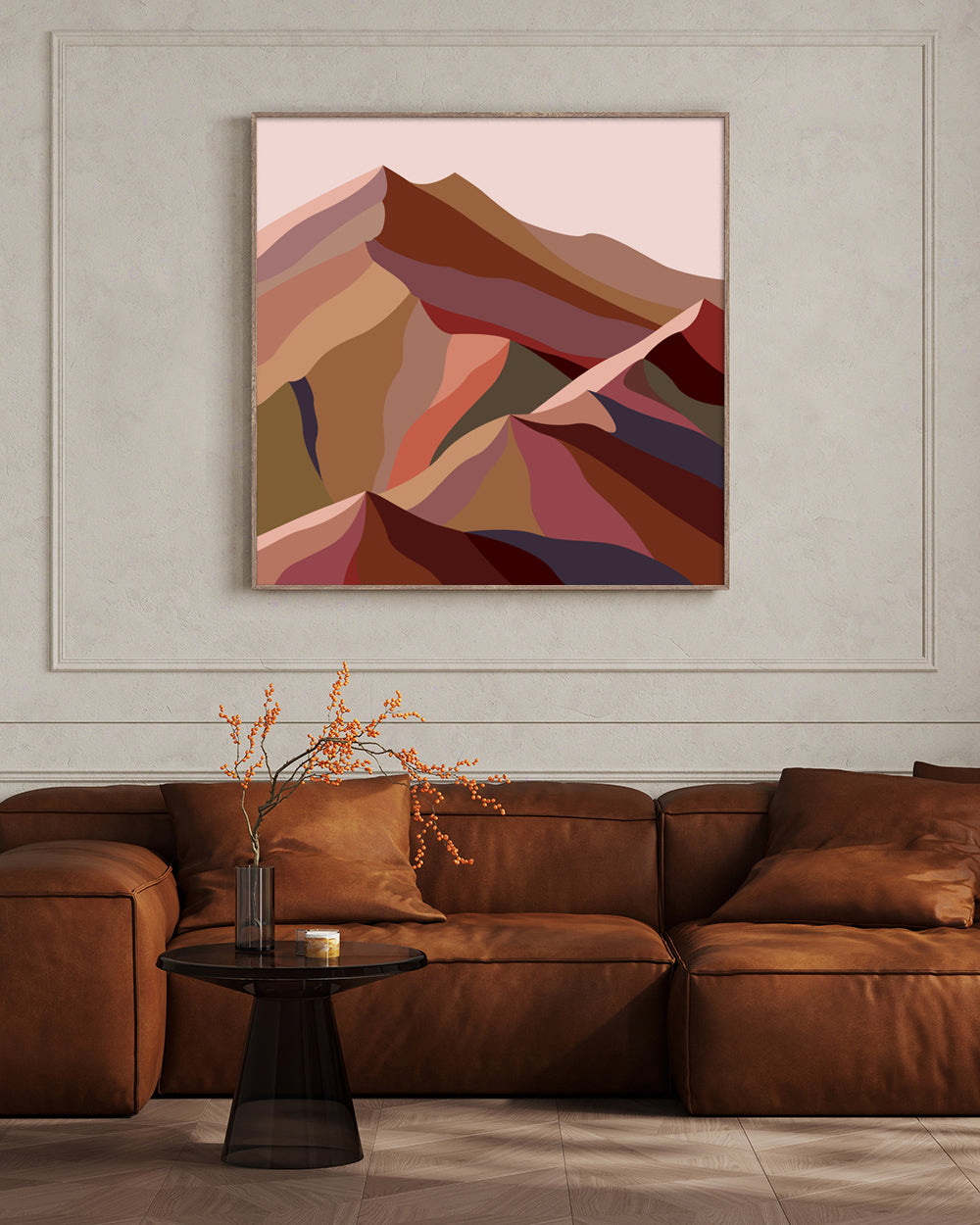 Maude 2, Abstract Mountain Float Frame Canvas Art Print
