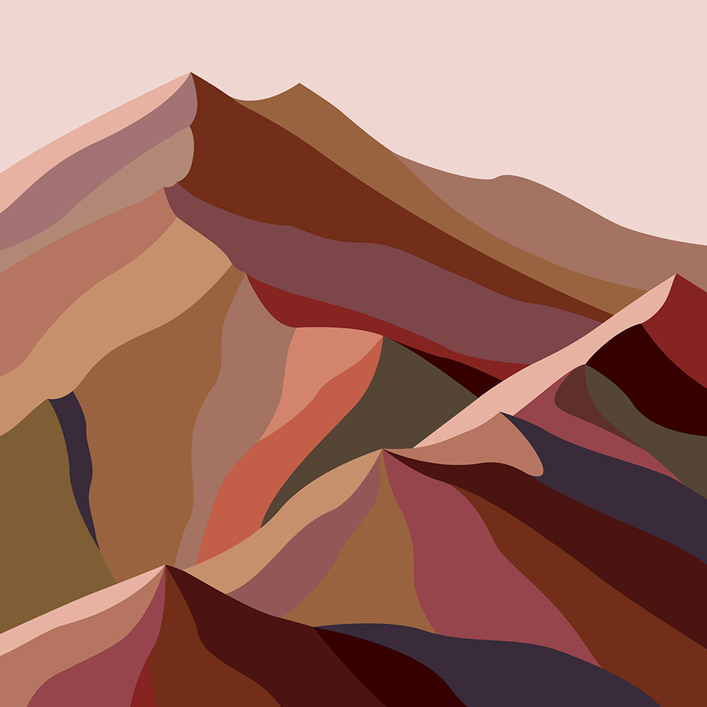Maude 2, Abstract Mountain Float Frame Canvas Art Print