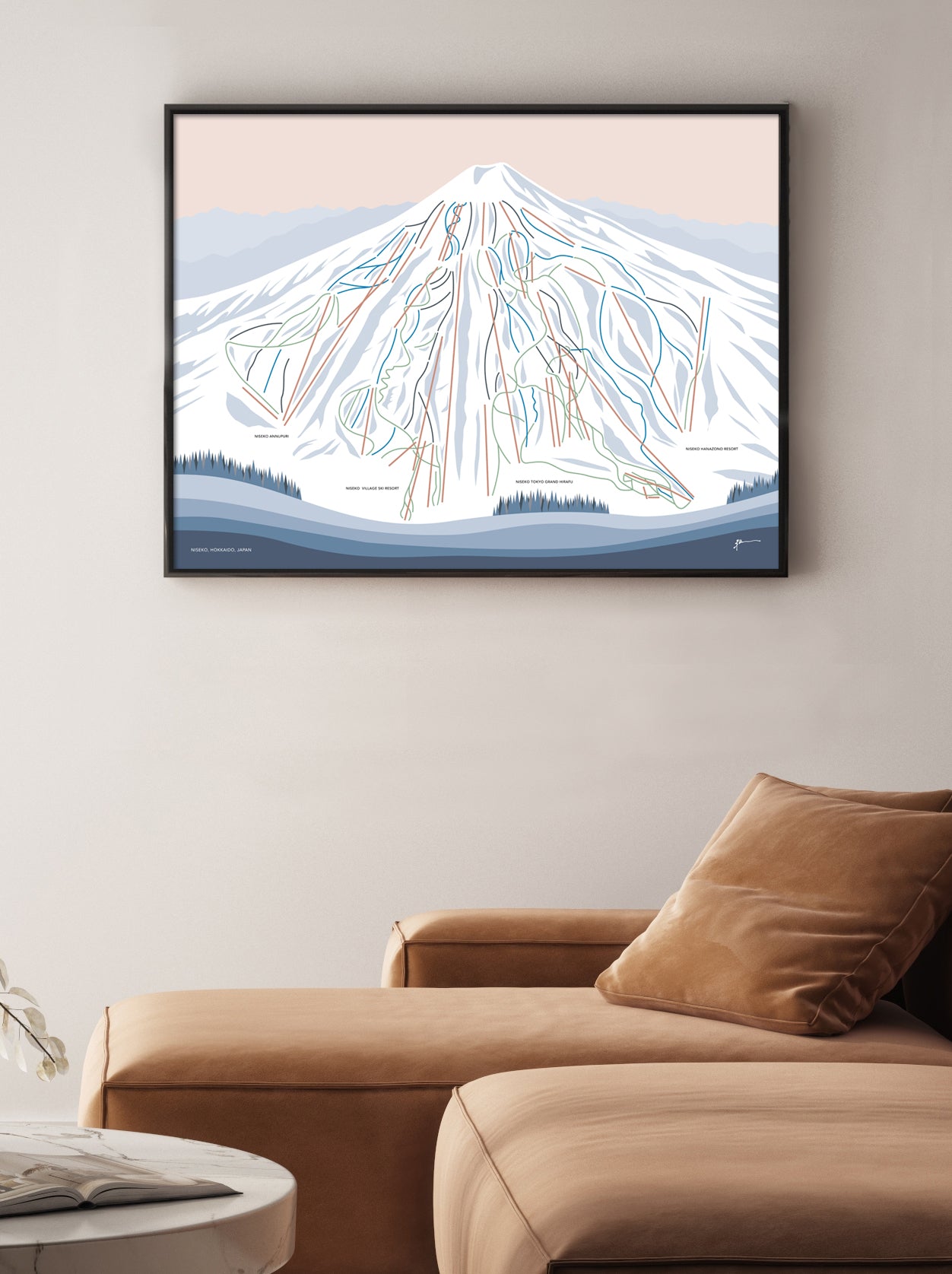 niseko trail map art