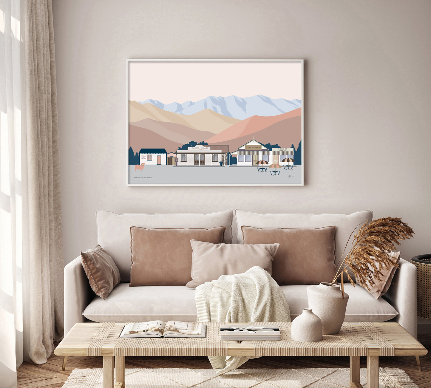 Tarras Village, Central Otago, New Zealand Art Print