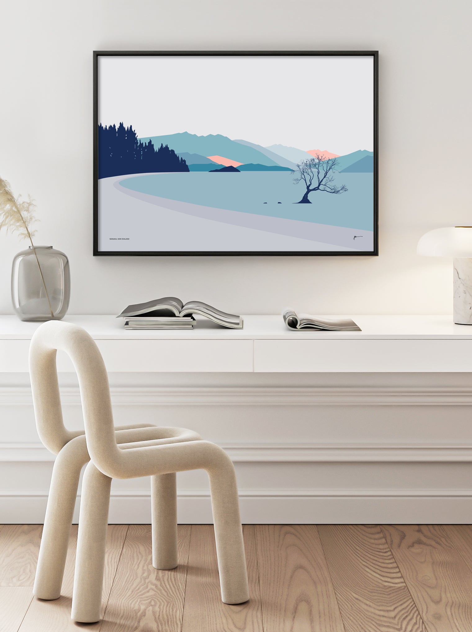 modern wanaka tree art print