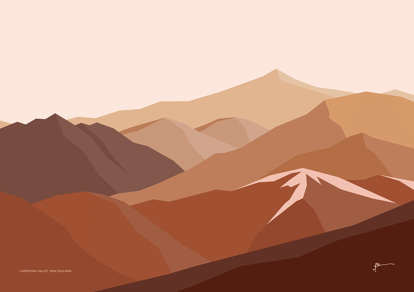 modern nz landscape art print