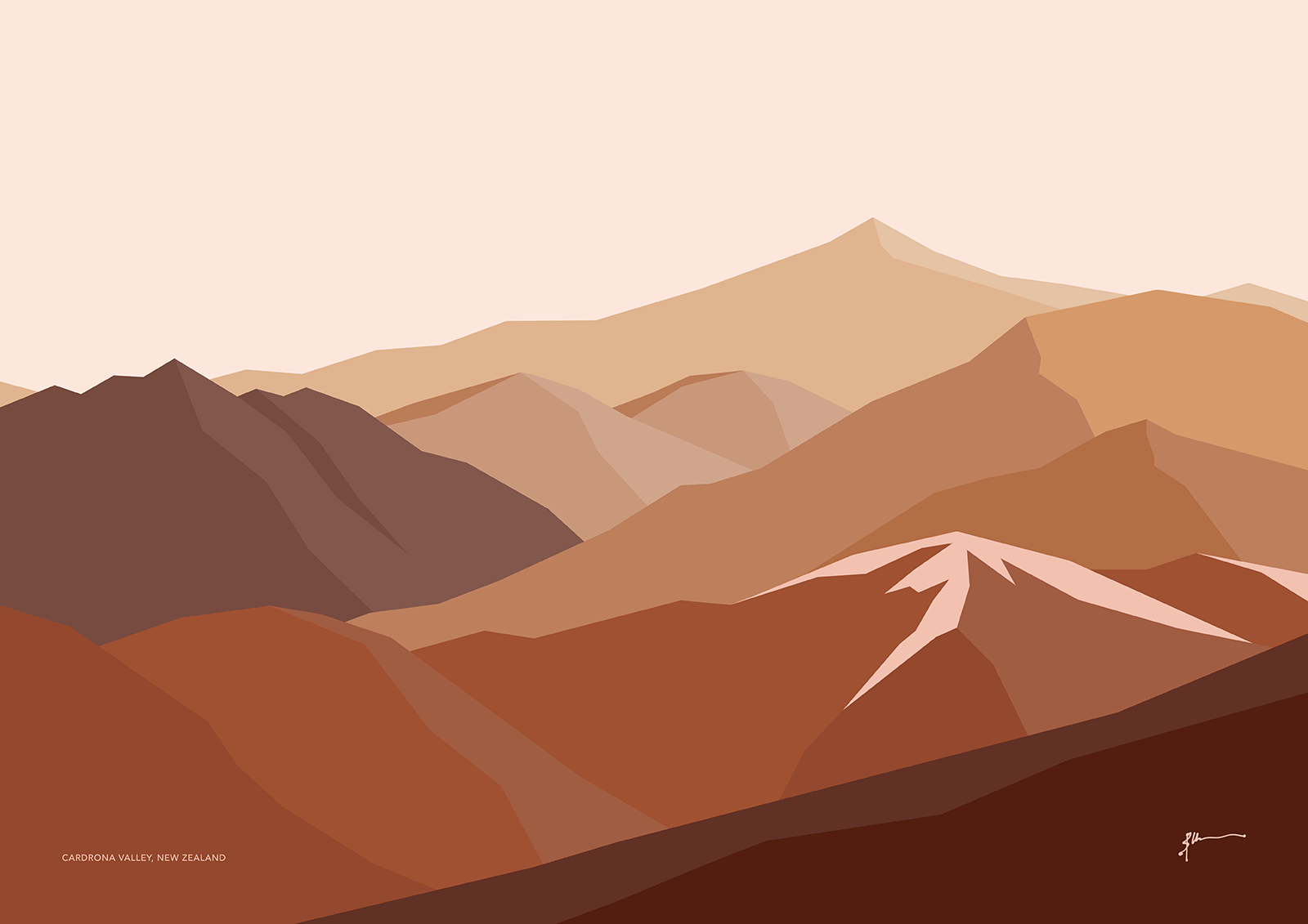 modern nz landscape art print