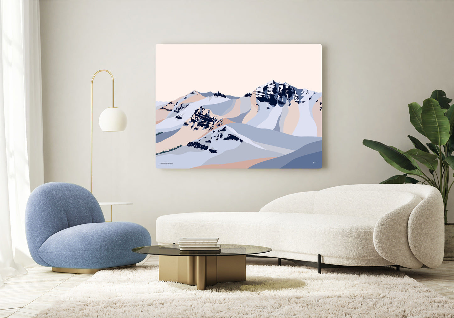 jackson hole modern mountain art print