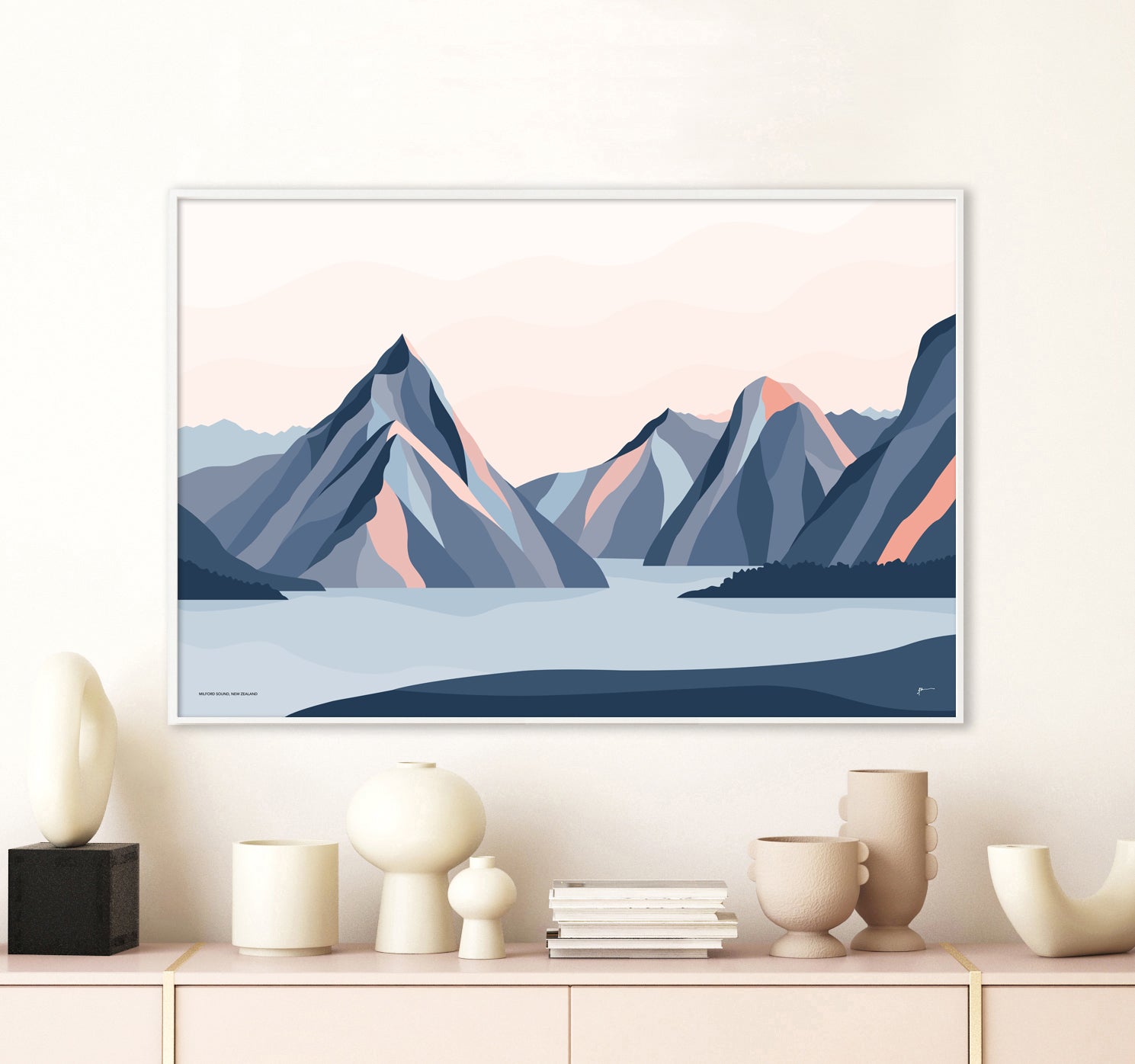 milford sound fiordland new zealand art print