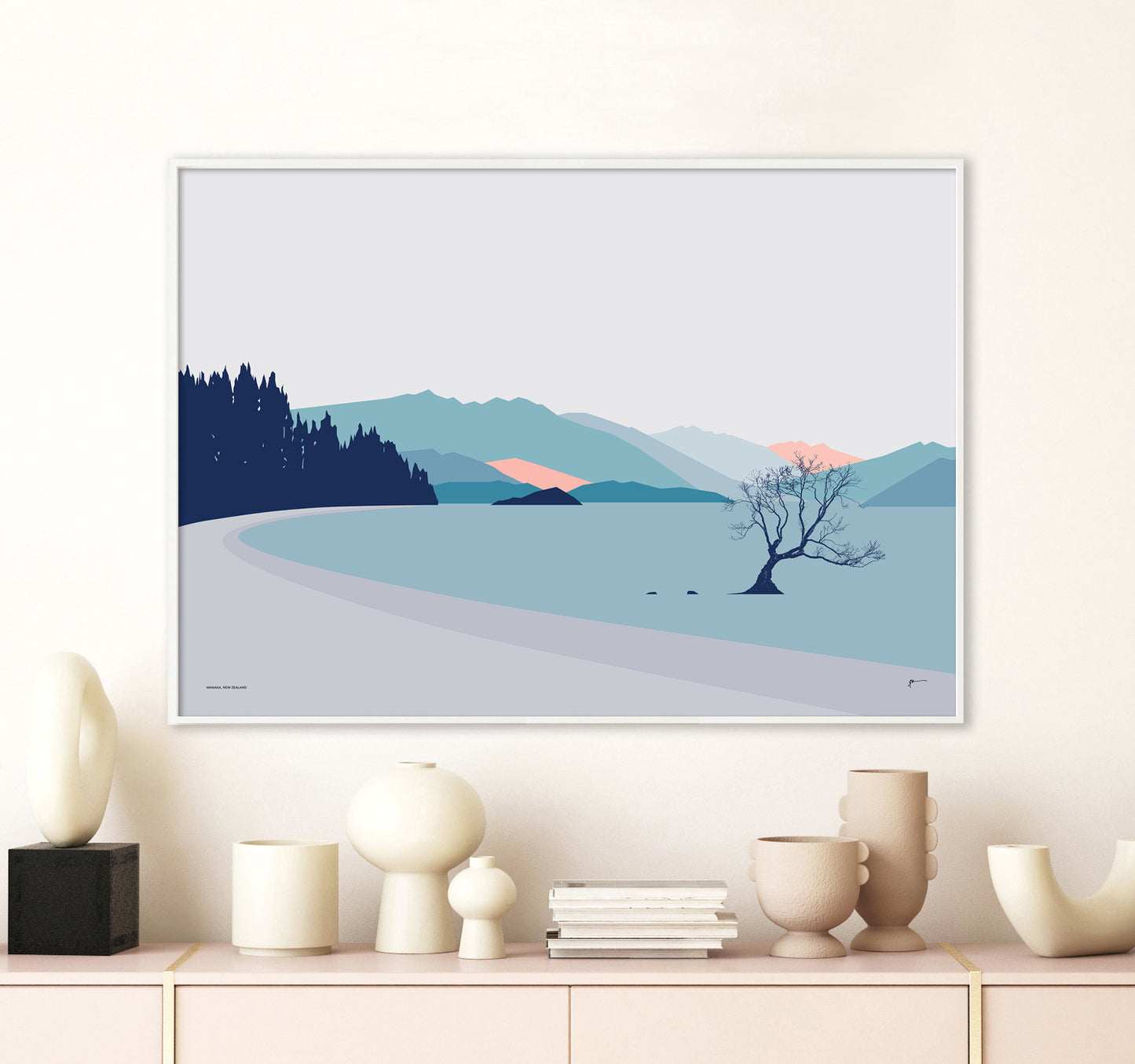 Wanaka tree art print modern NZ souvenir