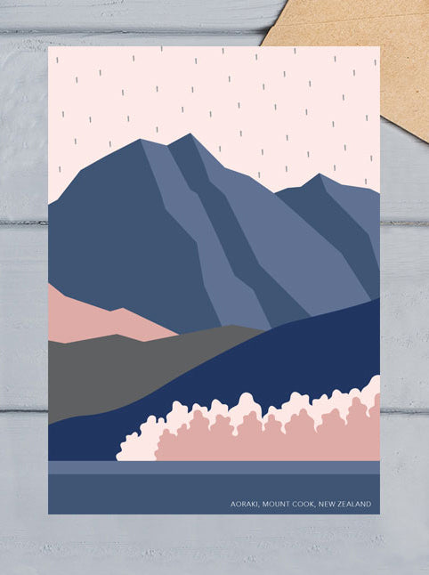 Aoraki mt cook new zealand greeting card