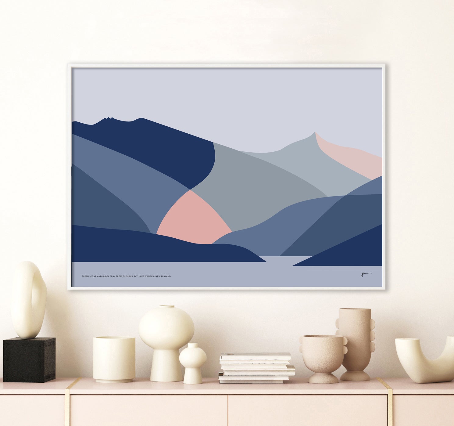 treble cone black peak wanaka new zealand abstract art print