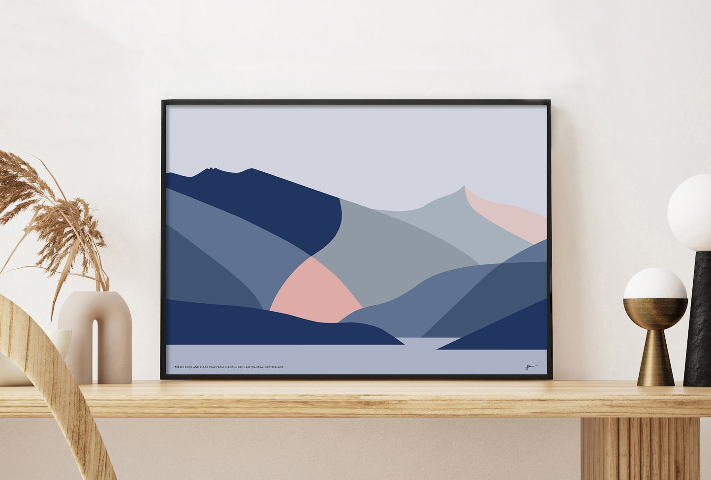 glendhu bay treble cone black peak wanaka modern art print