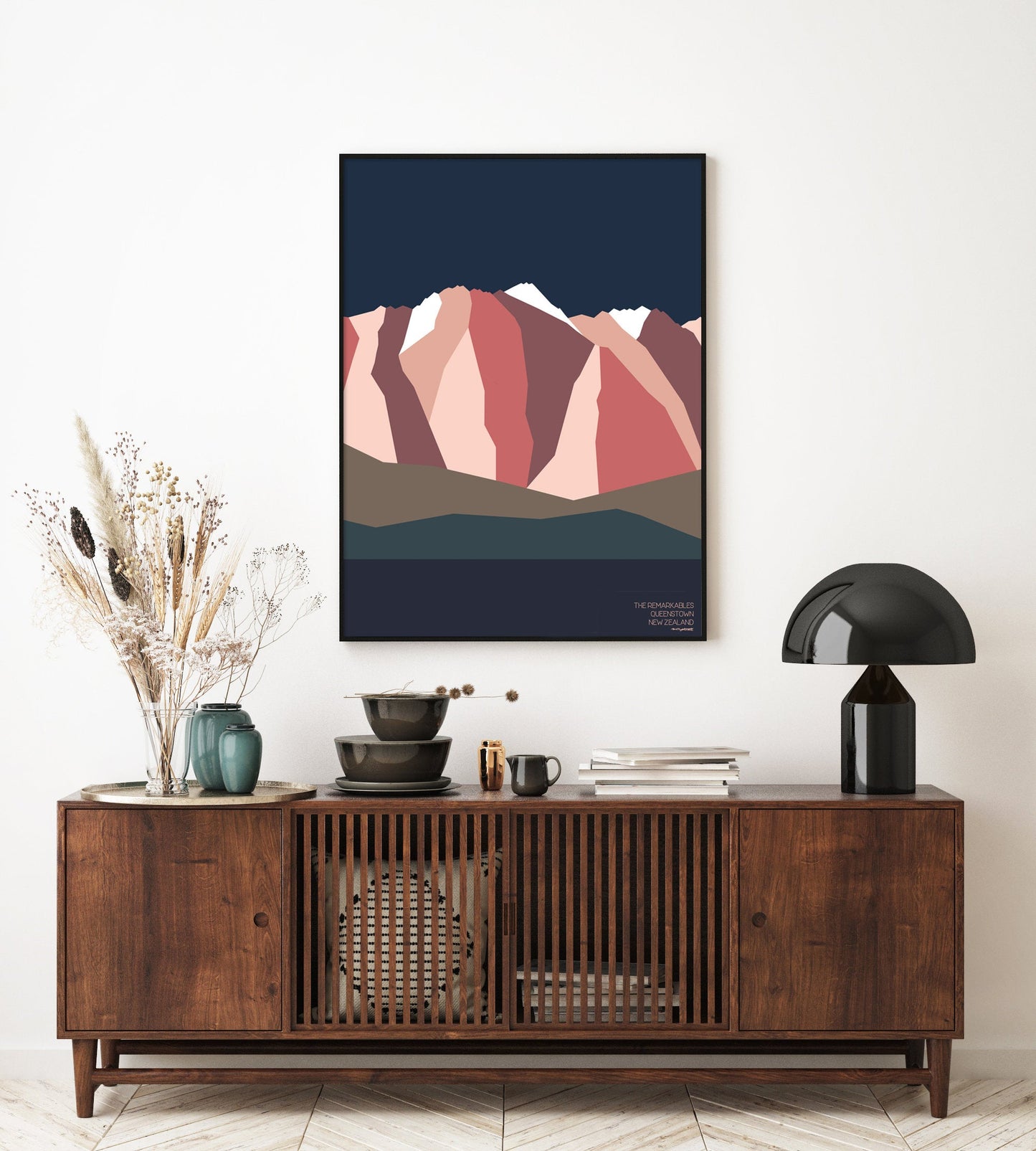 The Remarkables Mountain Range Queenstown, New Zealand. Modern Abstract Landscape Art Print