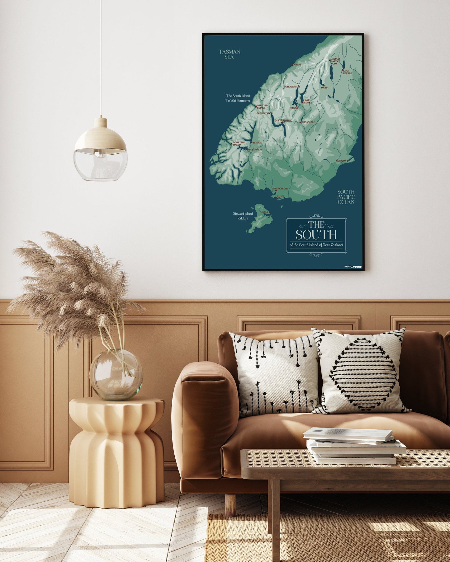 modern new zealand souvenir map