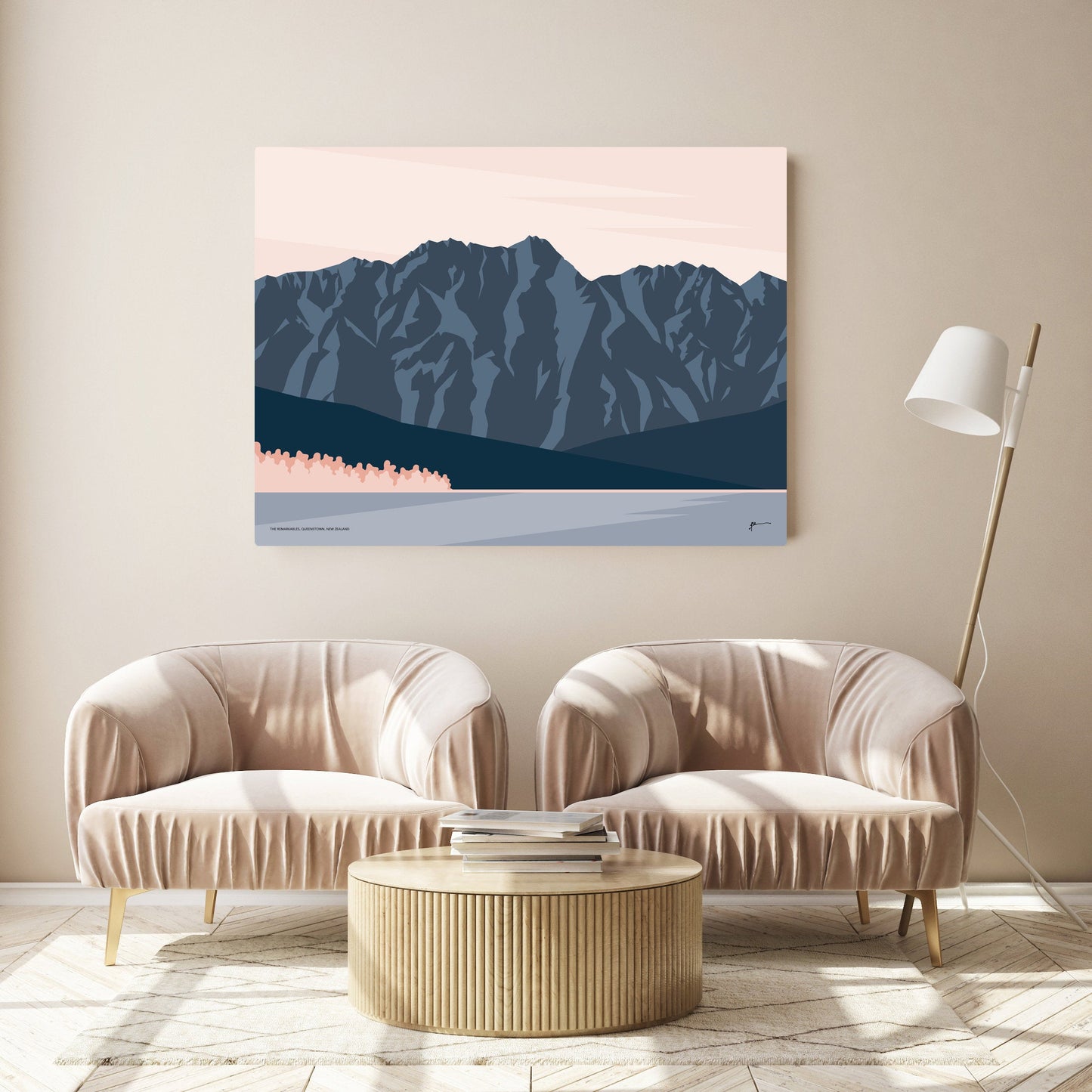 The Remarkables Mountain Range Queenstown, New Zealand Modern Landscape Art Print