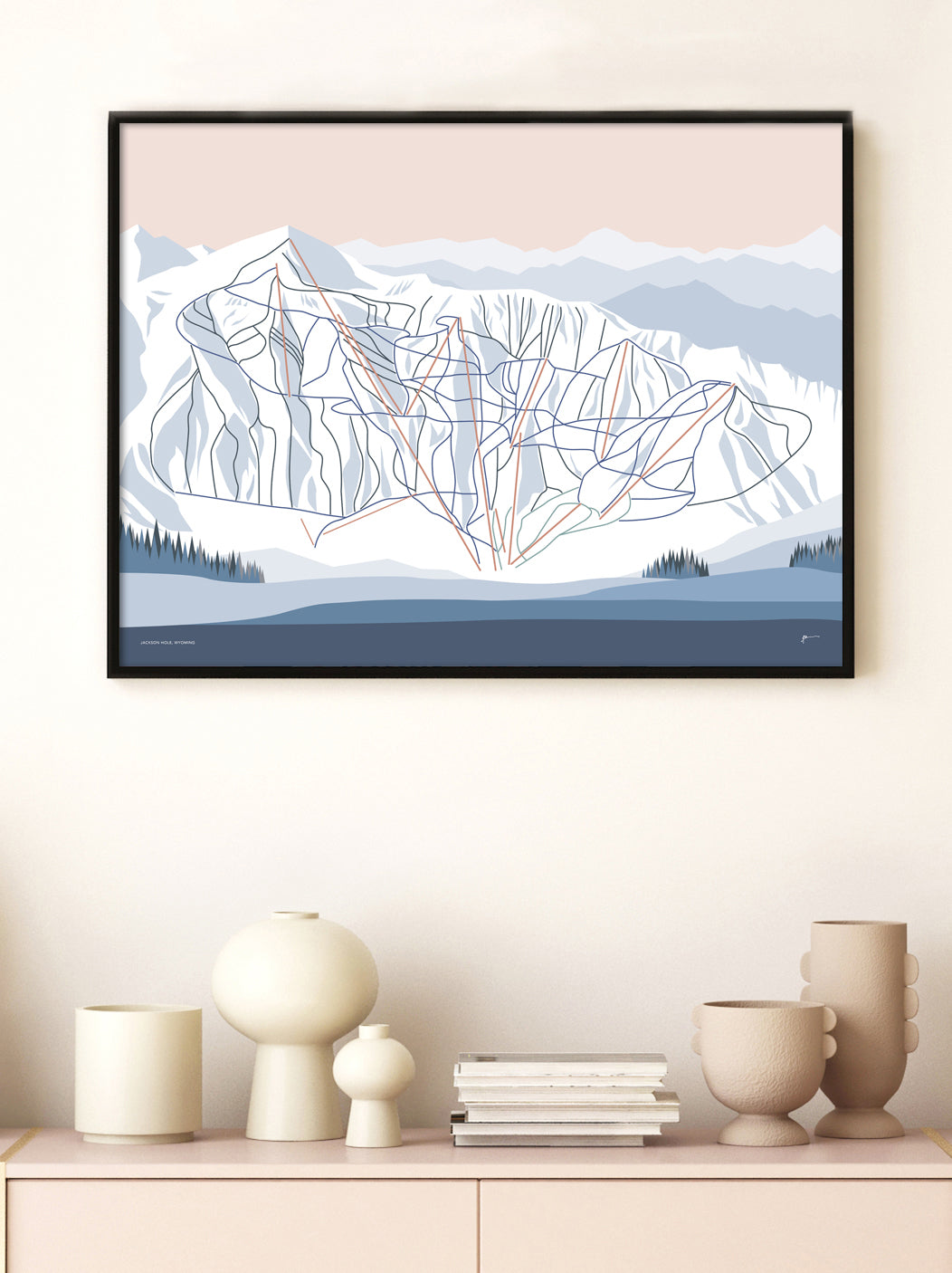 JACKSON HOLE TRAIL MAP ART