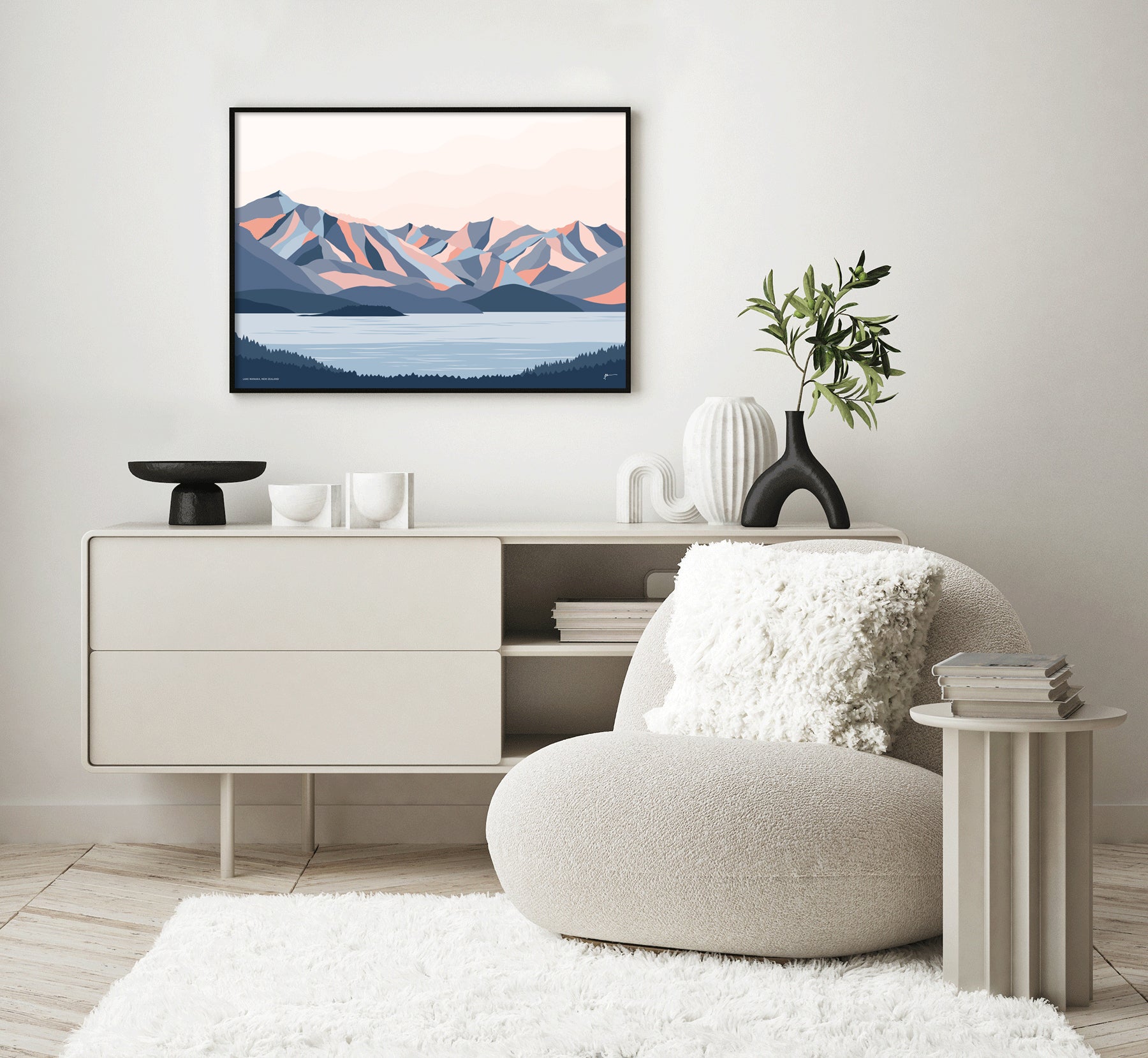 wanaka modern art print by bridget hall artist