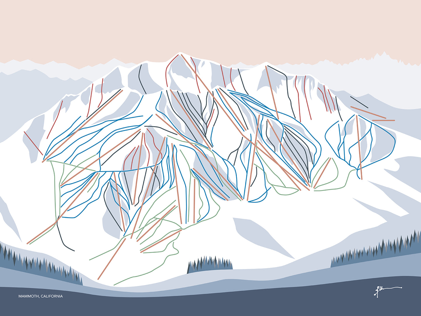 mammoth ski poster
