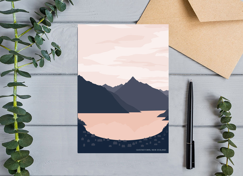 View from Queenstown Hill, New Zealand Greeting Card