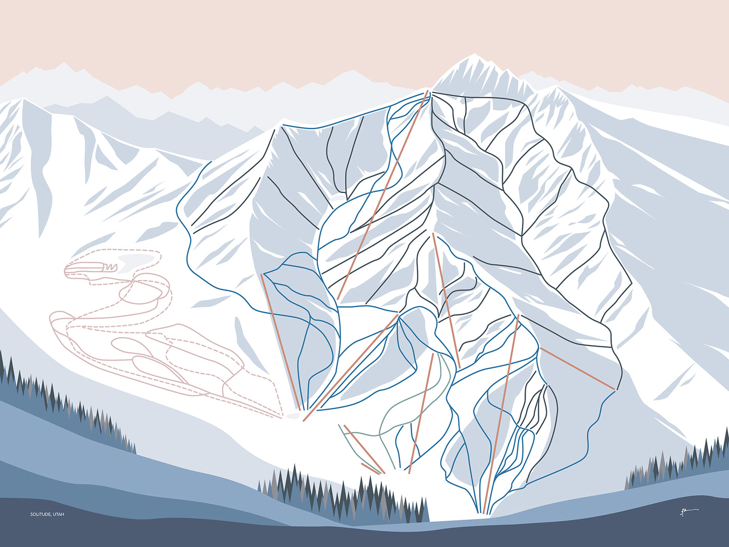 Solitude Mountain Trail Map art