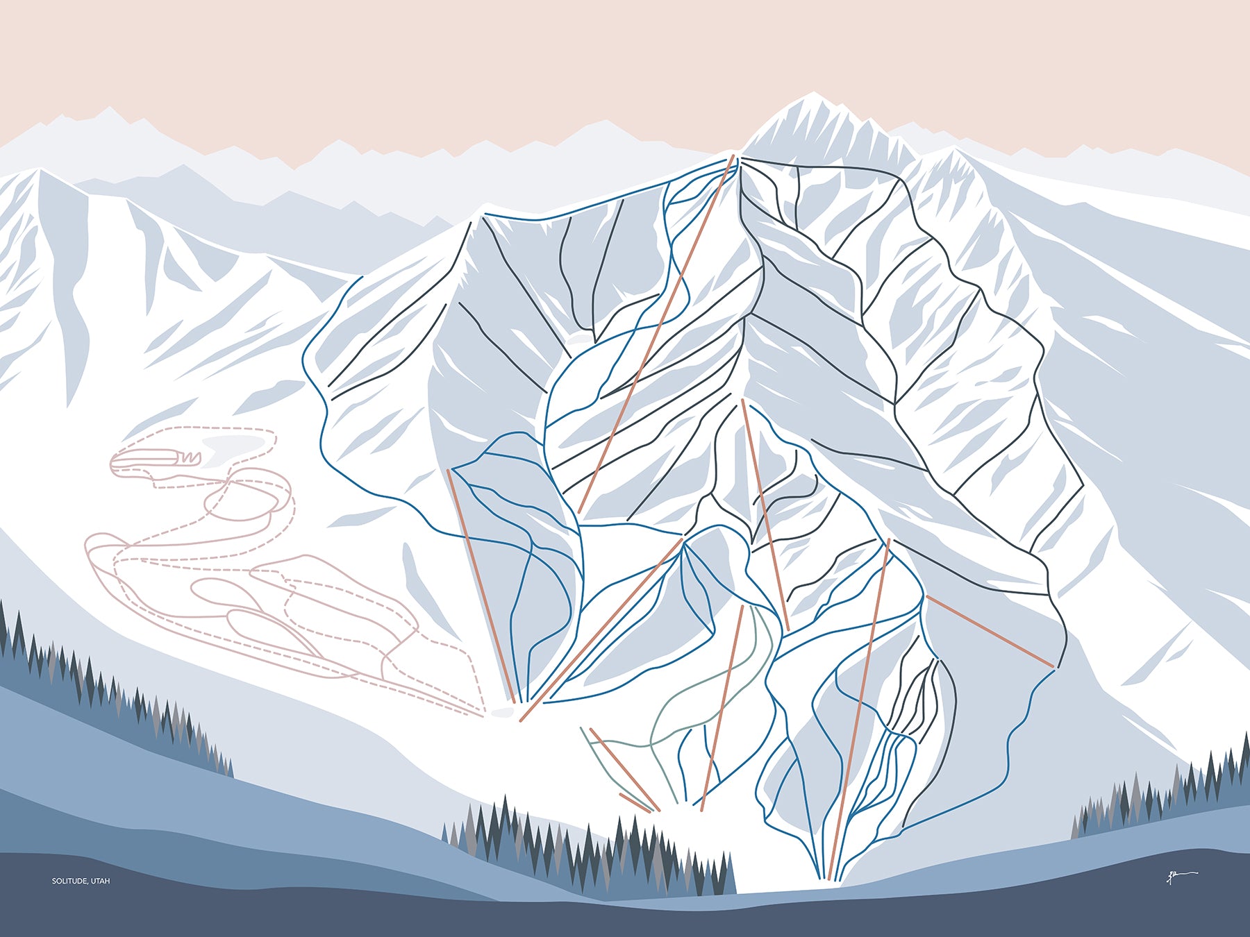 Solitude Mountain Trail Map art