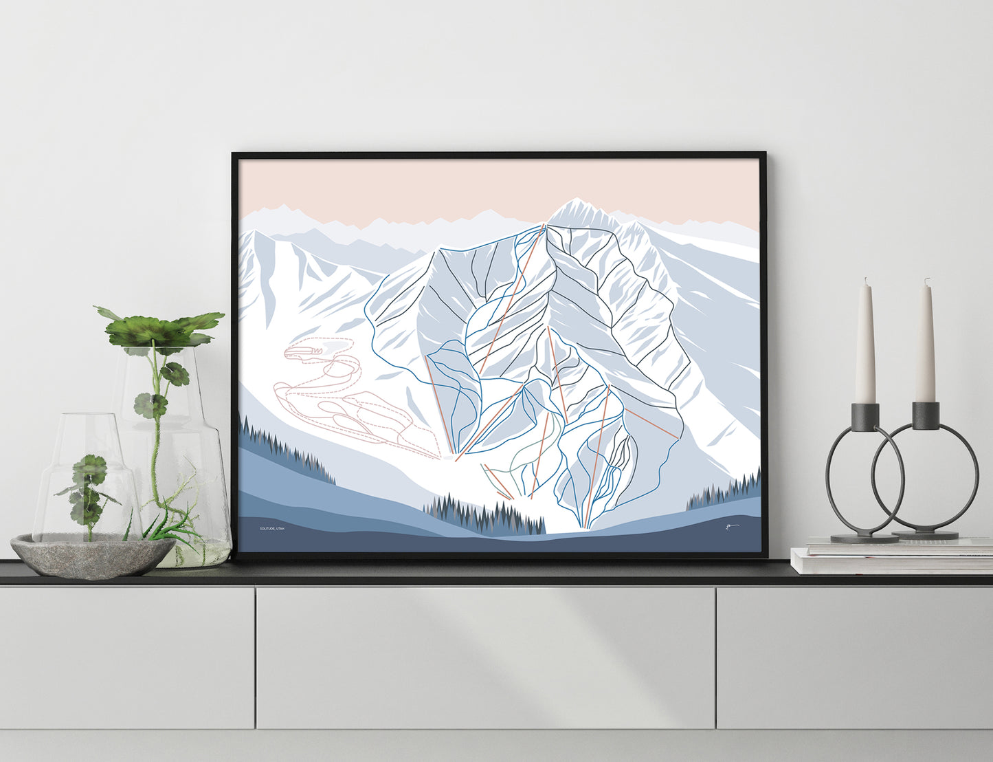 Solitude Utah Trail Map Art