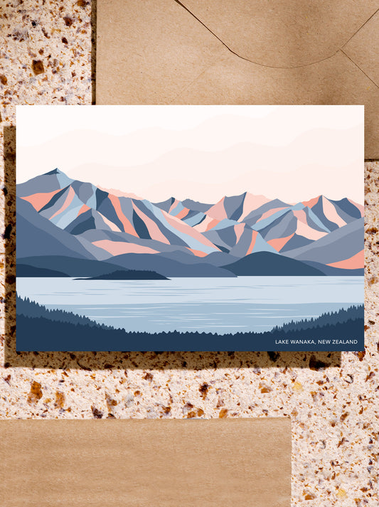 Lake Wanaka New Zealand Mountains Greeting Card